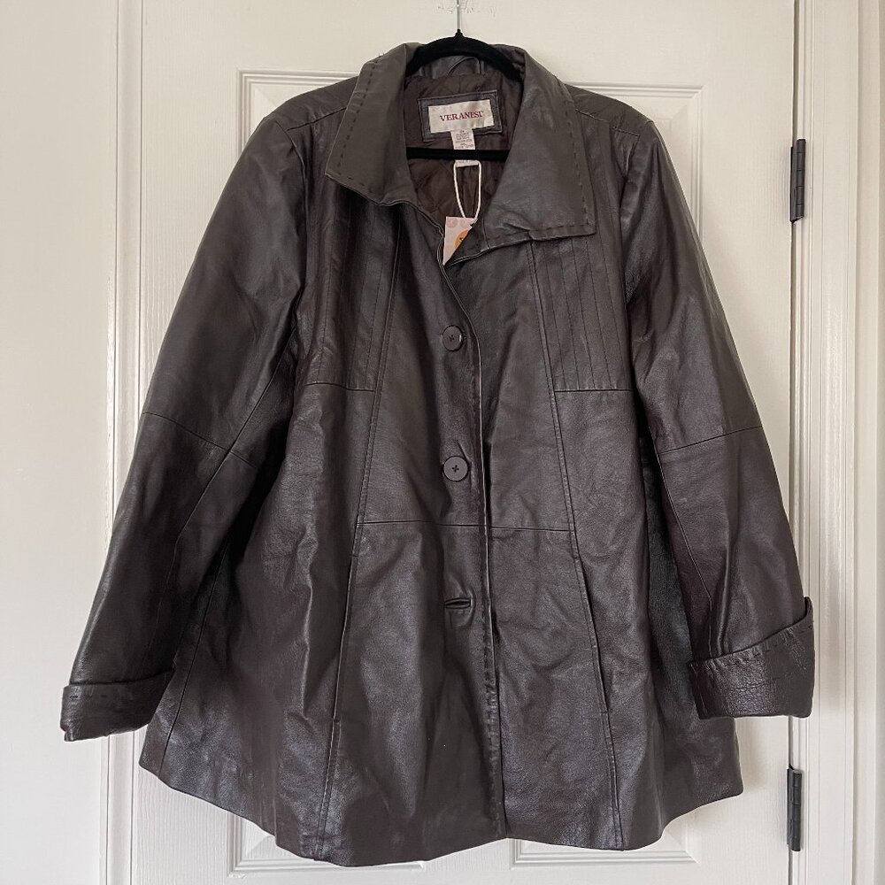 vintage leather coat (plus size)